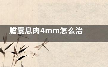 膽囊息肉4mm怎么治(膽囊息肉4MM)