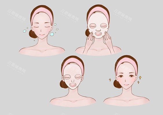 面部美白護理卡通示意圖
