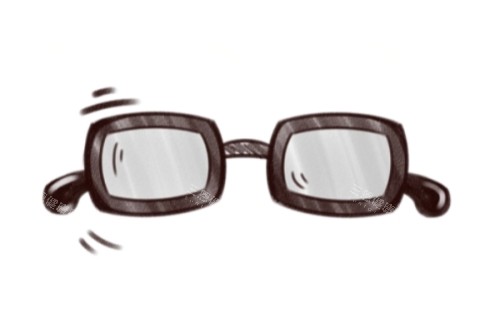 眼睛近視卡通圖