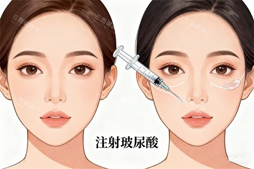 臉部注射玻尿酸卡通圖展示